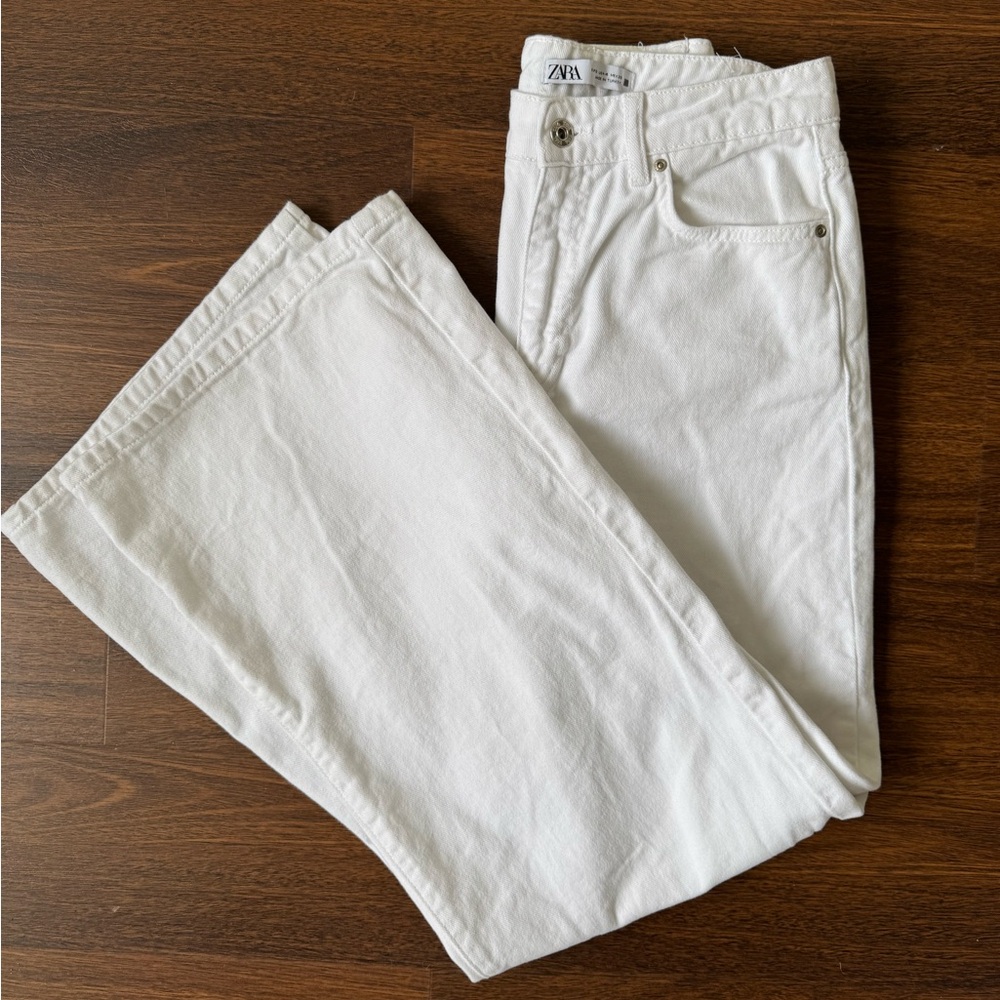Zara white jeans wide leg